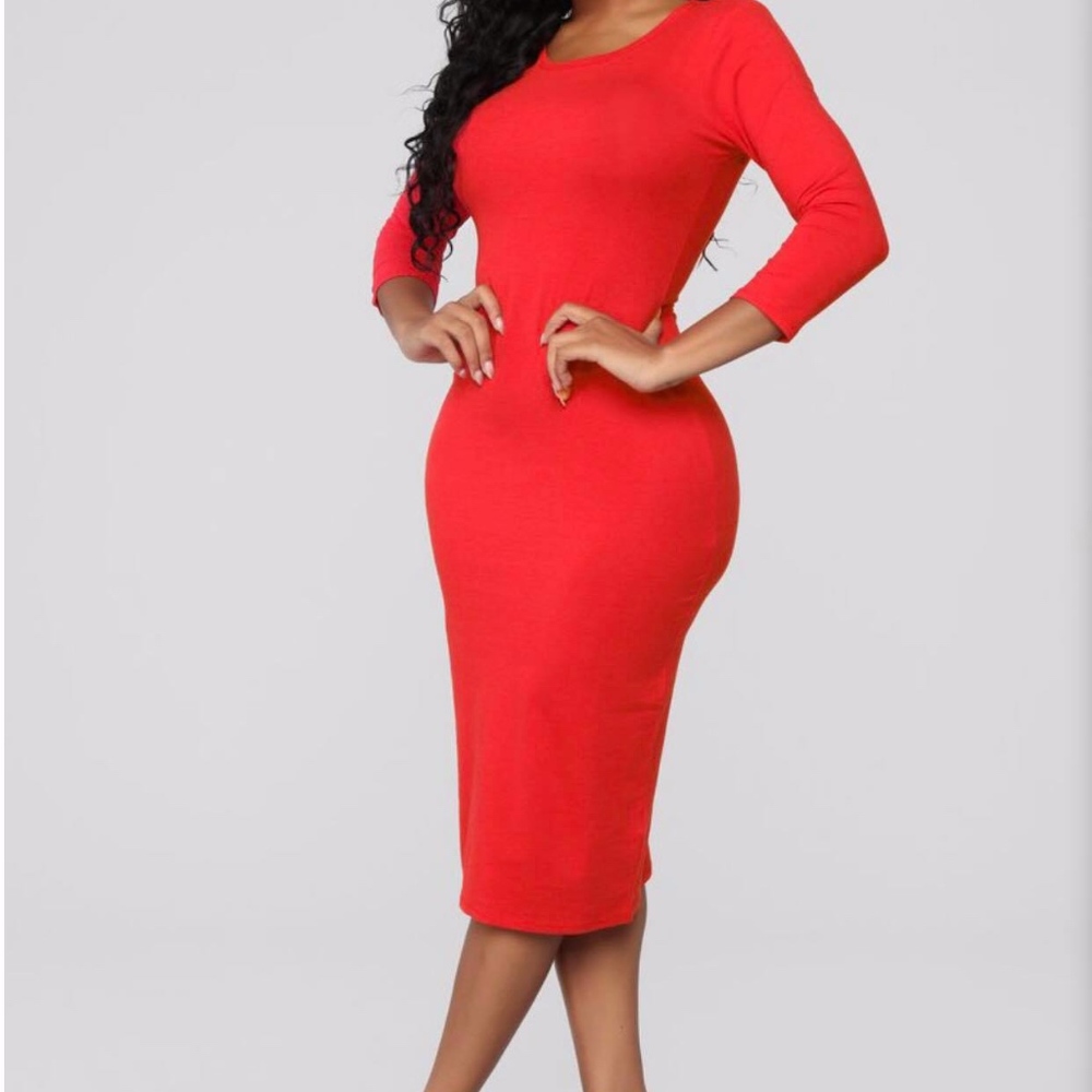 Red Midi dress NEVER WORN